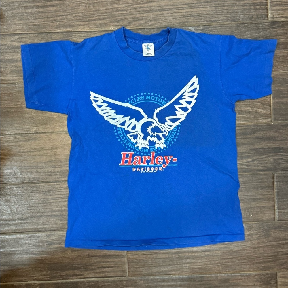 Harley-Davidson Kids Royal Blue Tee with Eagle Graphic